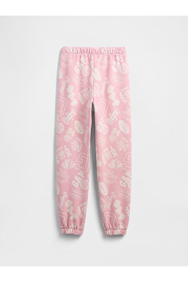 Kız Çocuk Pembe Relaxed Logo Jogger Eşofman Altı - 3