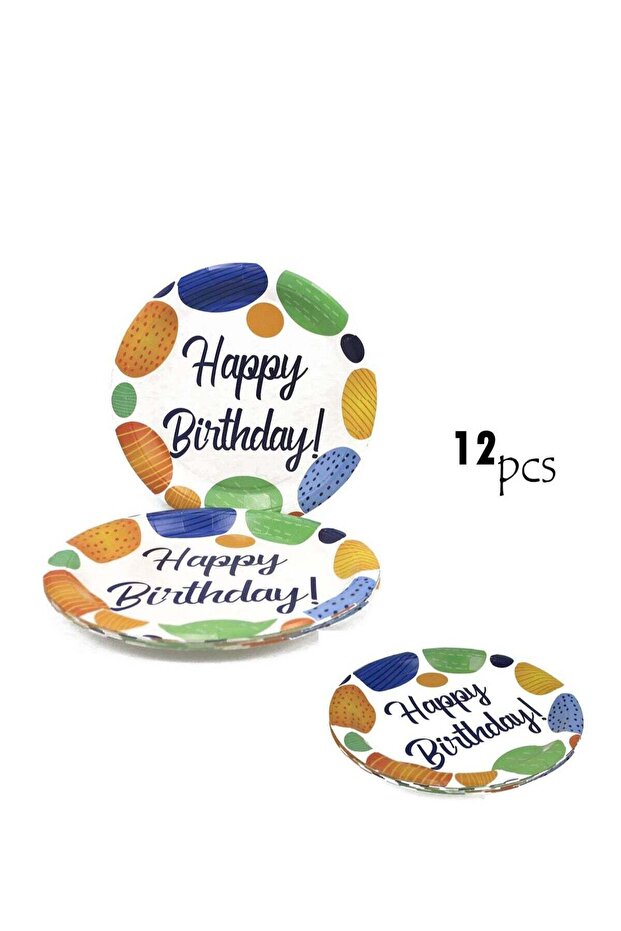 Paper party plates set 12 pieces
