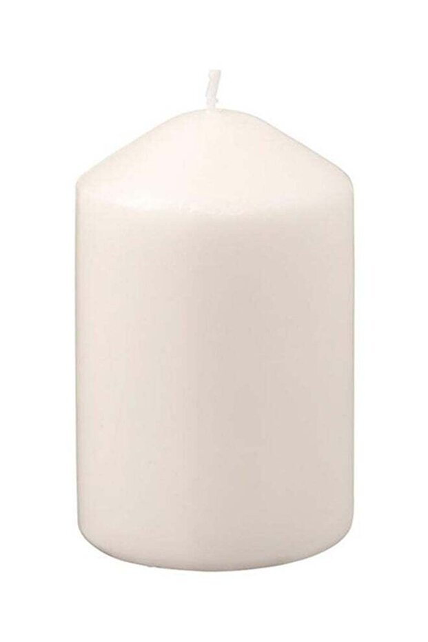 شمعة كتلة غير معطرة بيضاء 10 × 5 سم