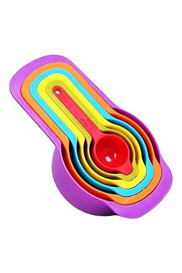 ملاعق قياس متعددة الألوان، 6 قطع - 1