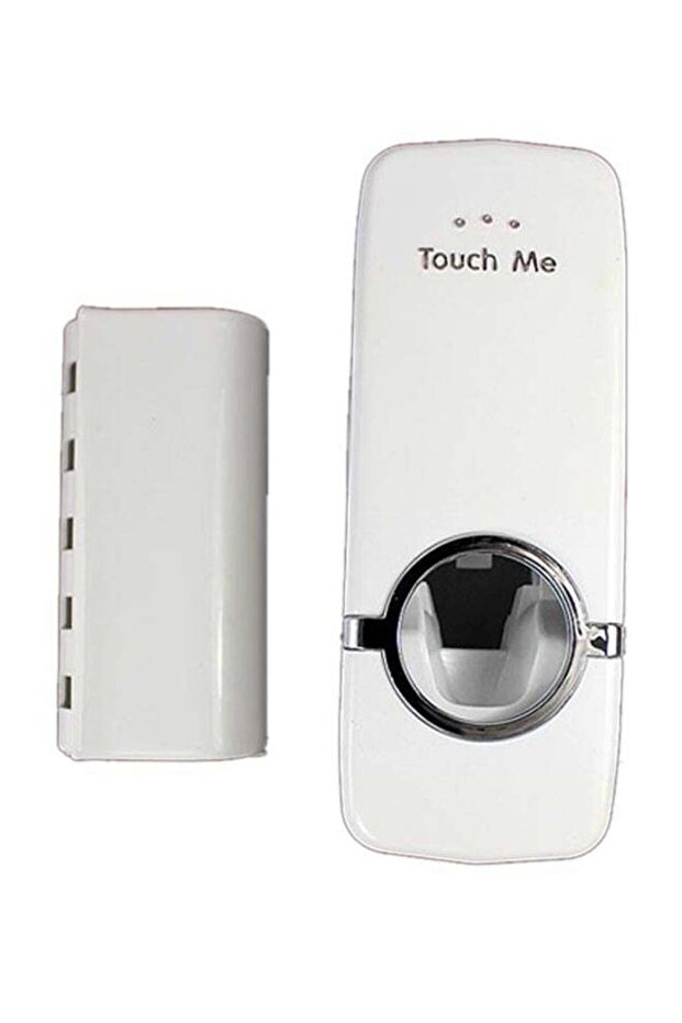 مجموعة موزع معجون أسنان أوتوماتيكي أبيض فاتح 6 × 13 سم - 1