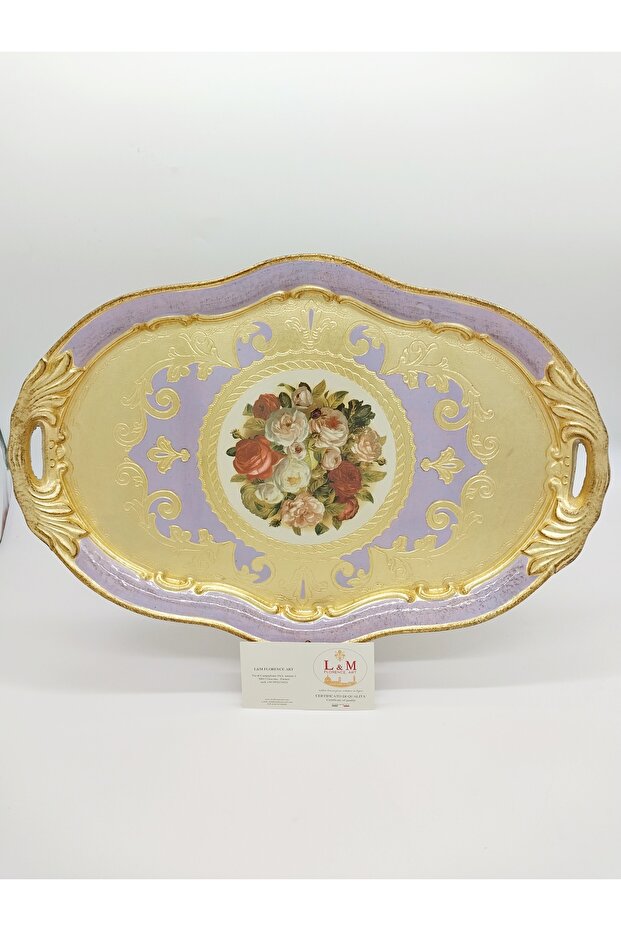 L&M Italian Otis Lilla Wooden Tray