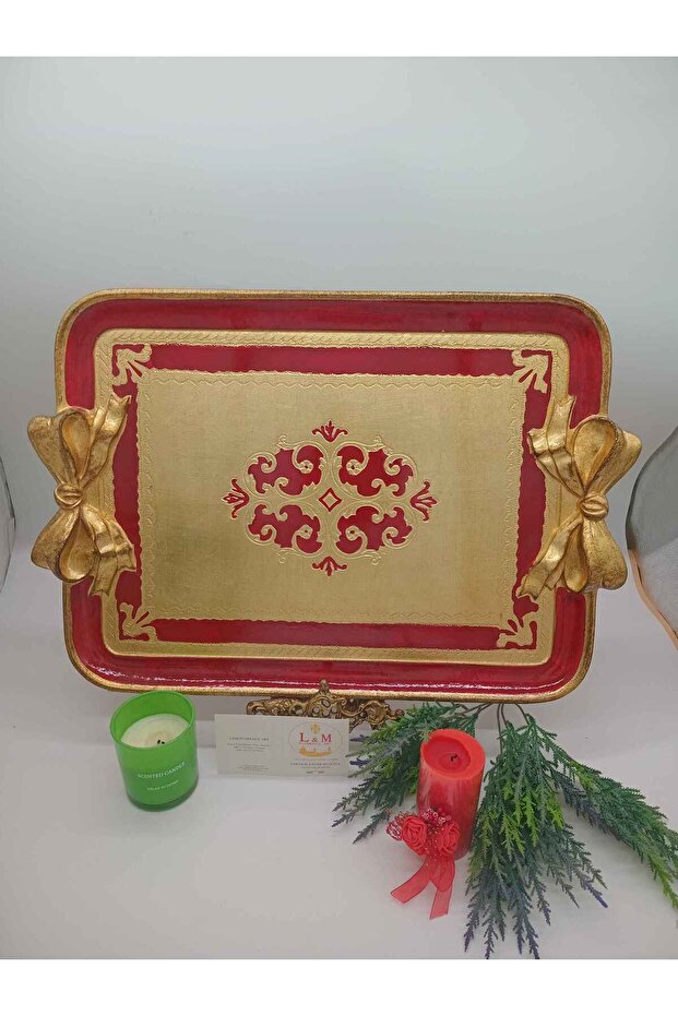L&M Italian Jesse Pomegranate Wooden Tray