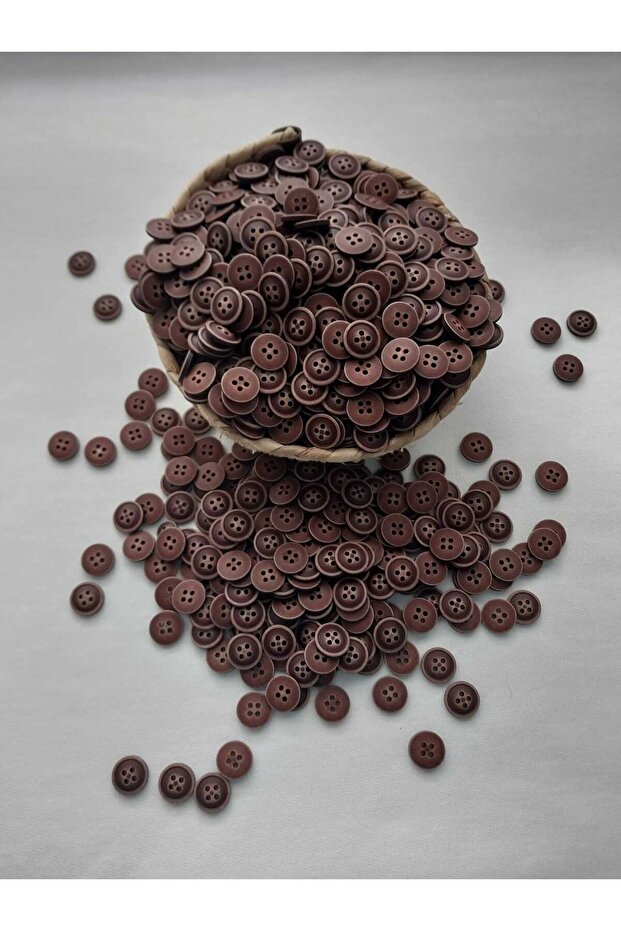 Brown 1.6 mm Diameter Polyester Button 20 Pieces