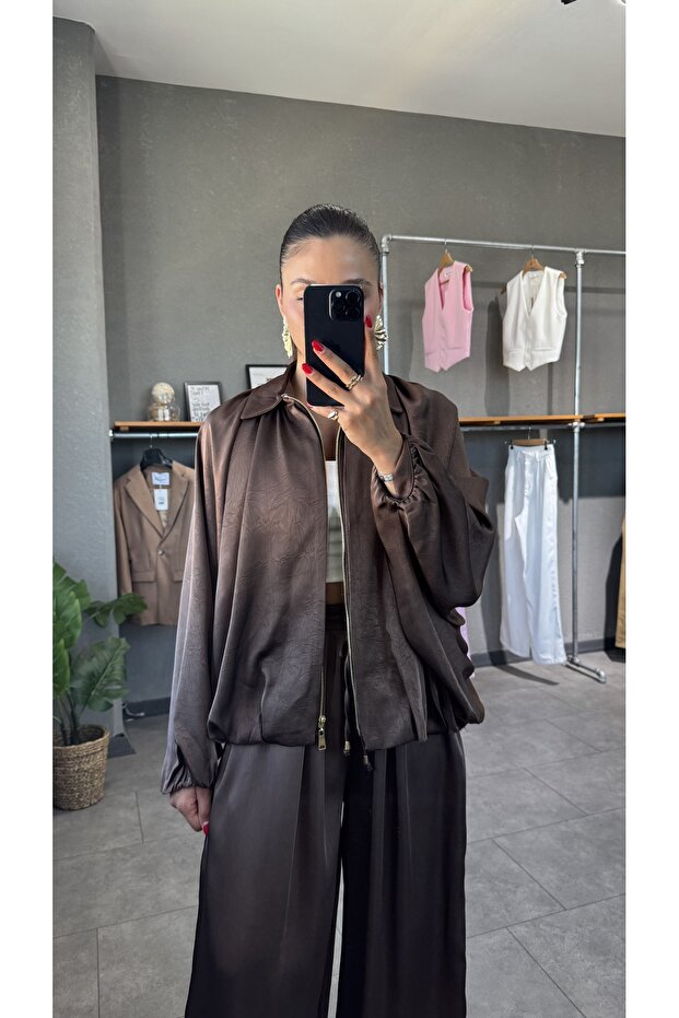 Satin Bomber Jacket - 1