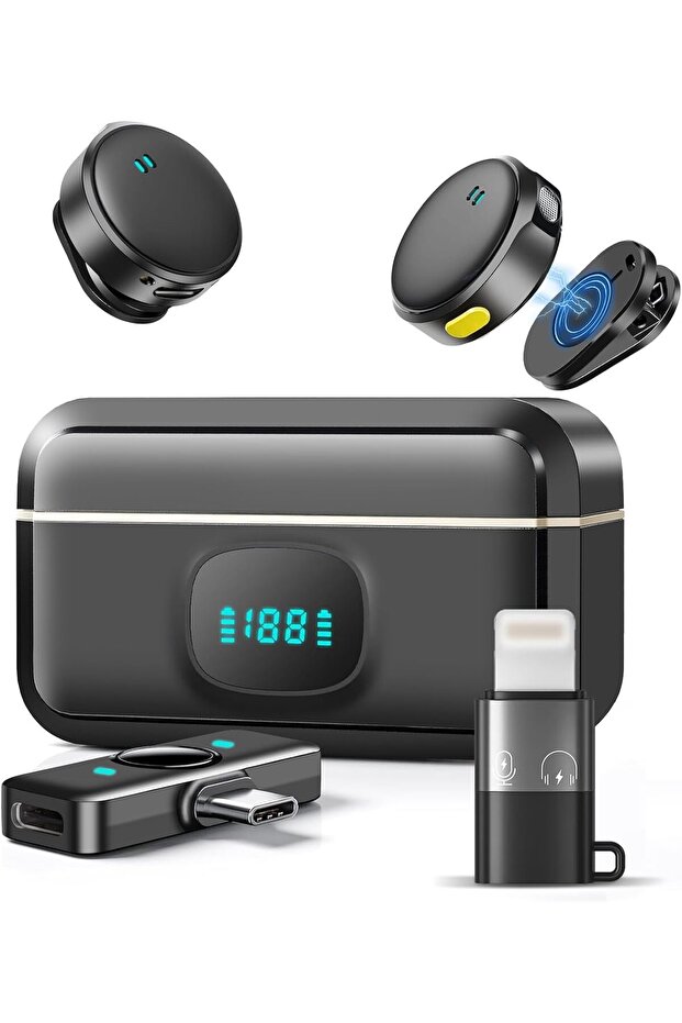 Gicorino Wireless Lavalier Microphone for iPhone/Android