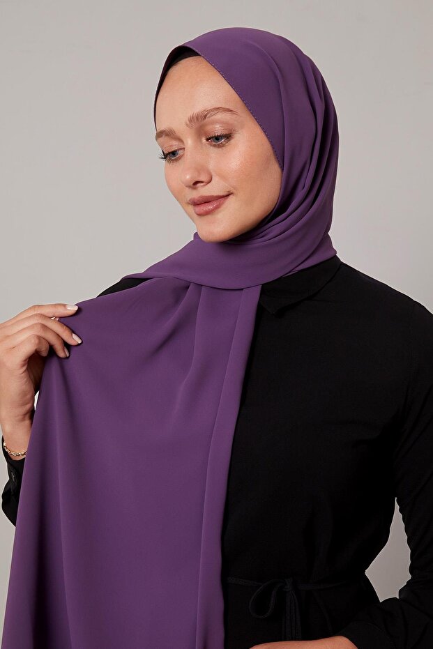 Mor Düz Trend Şal - 2
