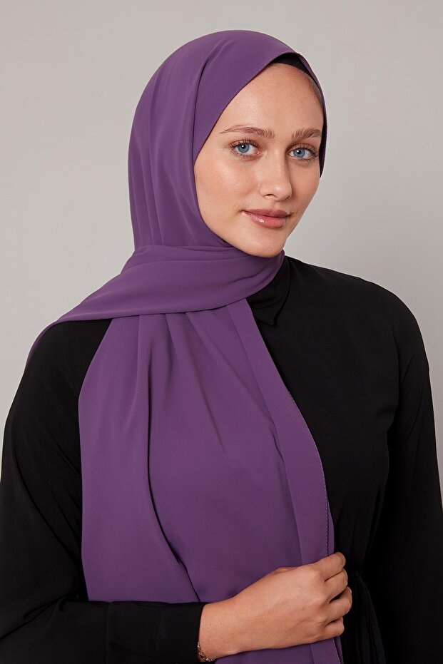 Mor Düz Trend Şal - 1