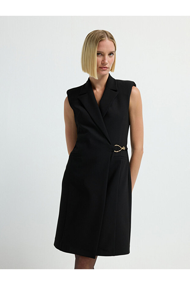 V Yaka Ceket Elbise - 5