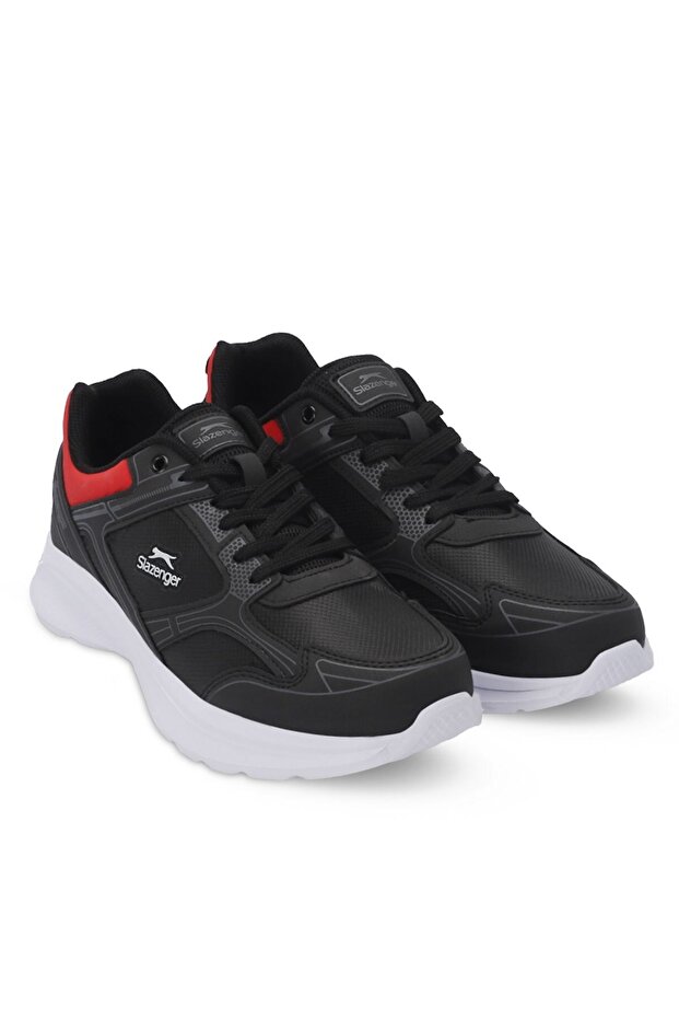 Daily Comfortable Lace-Up Sneakers Black Red Sneaker