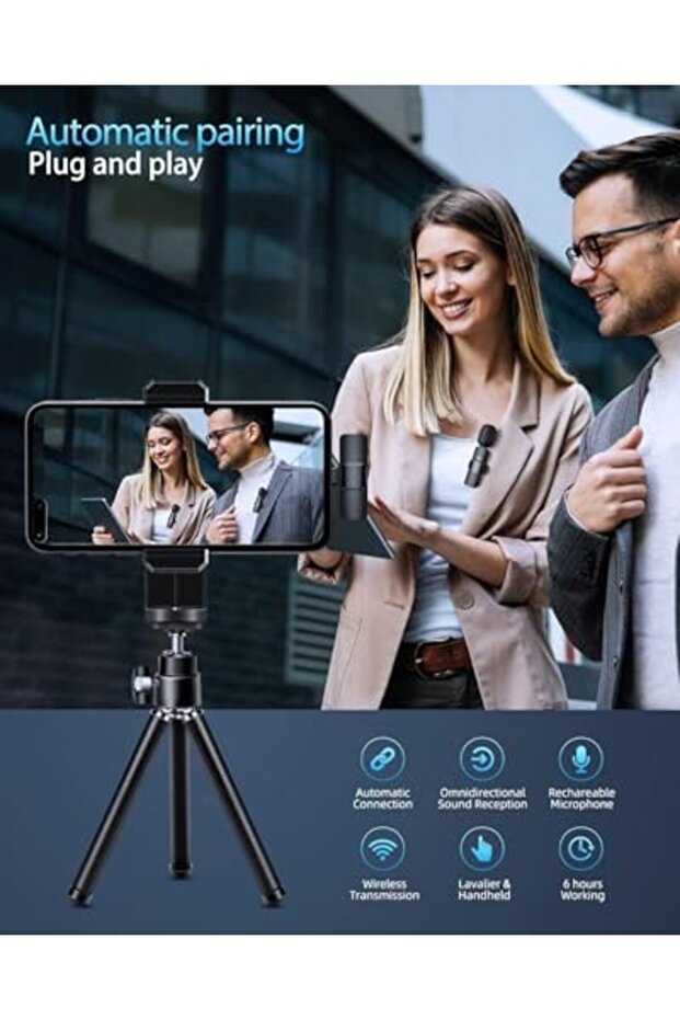 ميكروفون لاسلكي جديد متوافق مع هواتف Type-C، ميكروفون لافالير، ميكروفون لاسلكي لنظام Android/L - 7