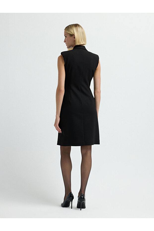 V Yaka Ceket Elbise - 6