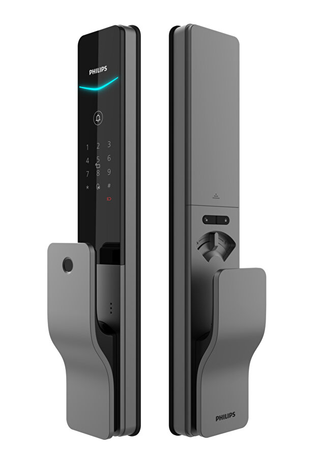 قفل باب ذكي EasyKey DDL801، تطبيق جوال، بصمة إصبع، رمز PIN، بطاقة مفتاح، أسود