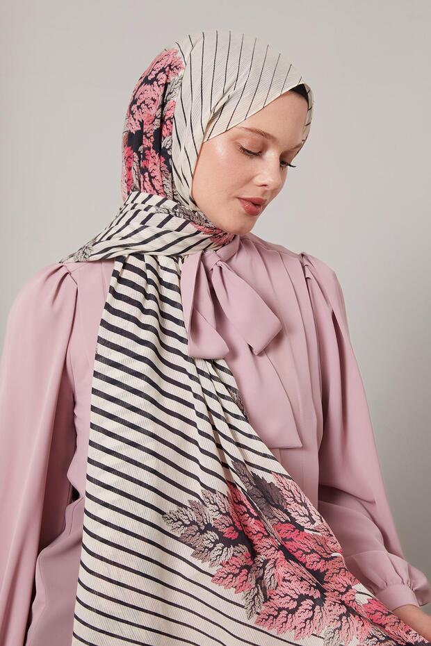 شال قطني بنمط مسحوق الصنوبر - 1