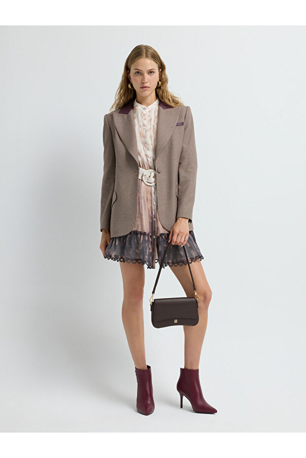 Balon Kol Desenli Elbise - 6