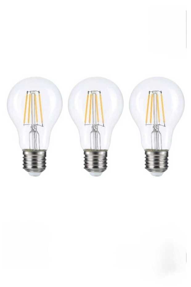 3 Adet A60 Led Rustik Ampul E27 6w 3200K Gün Işığı - 1
