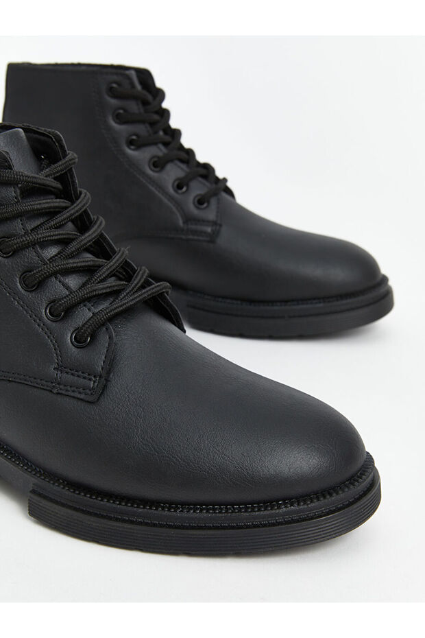 Deri Görünümlü Bağcıklı Erkek Bot - 3