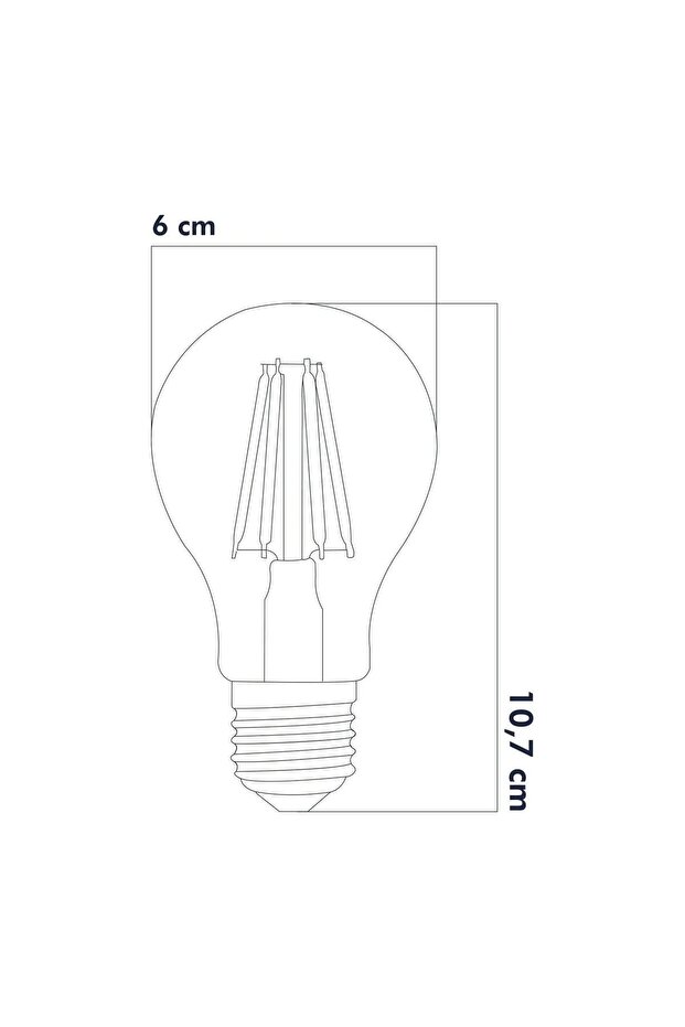 3 Adet A60 Led Rustik Ampul E27 6w 3200K Gün Işığı - 3