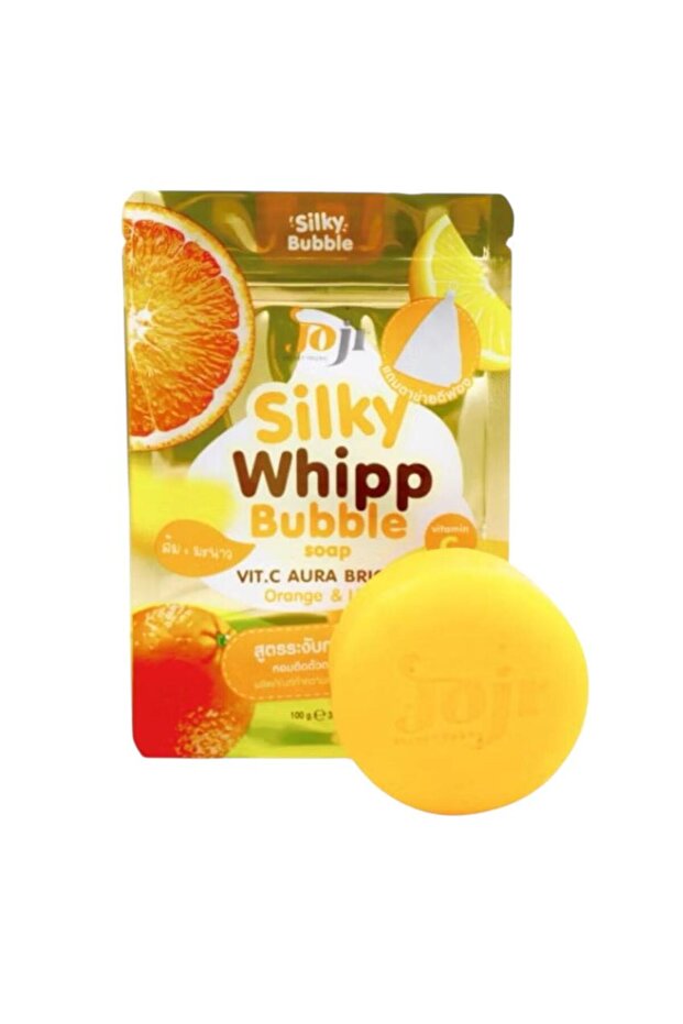 silky whipp bubble orange lemon soap
