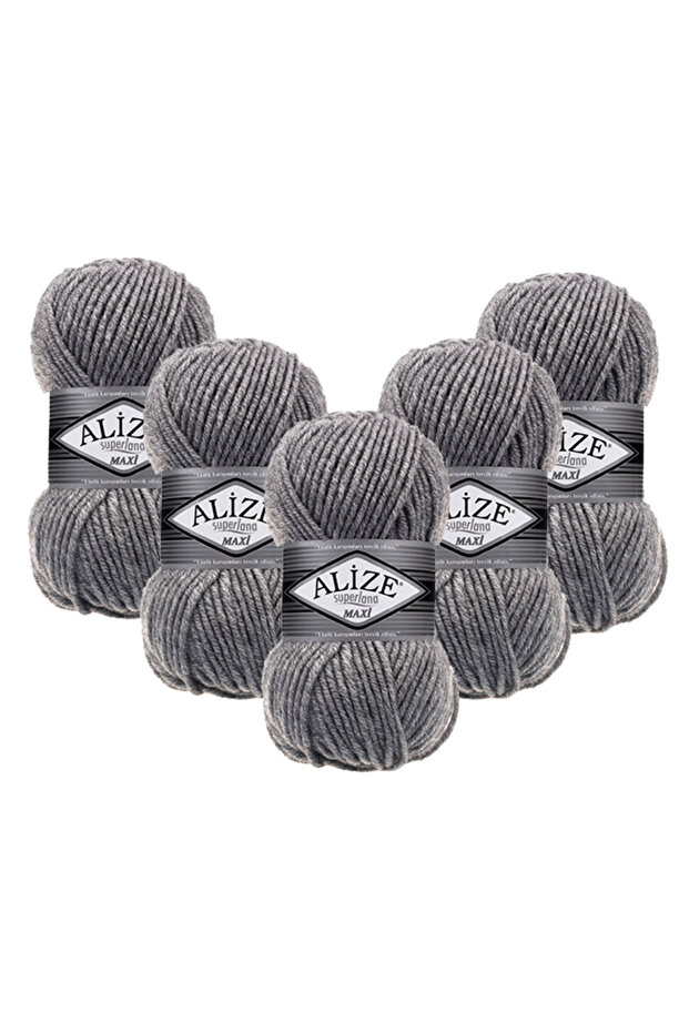 Superlana Maxi 5-Pack – 21 -Thick Knitting Yarn for Winter Sweater Cardigan and Scarf