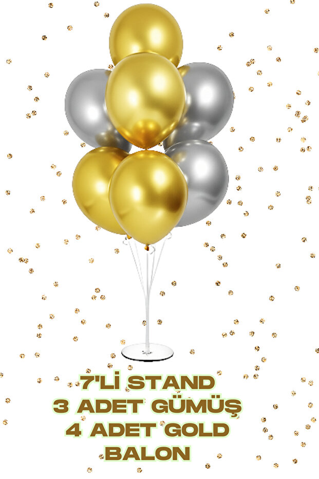 70 cm 7 Li Balloon Stand 4 Gold 3 Silver Shiny Balloon Celebration Birthday Ornament Material