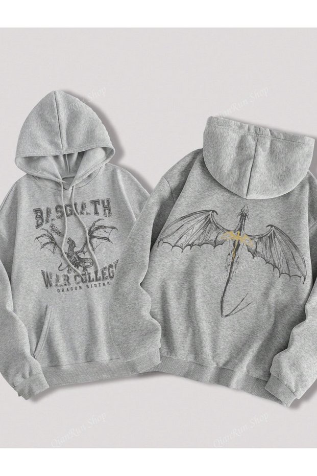 Unisex Men/Women Colorful Basgiath Custom Printed Cotton Oversize Hooded Sweatshirt