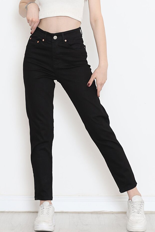 High Waist Mom Jean Boyfriend Jeans Black - 18222
