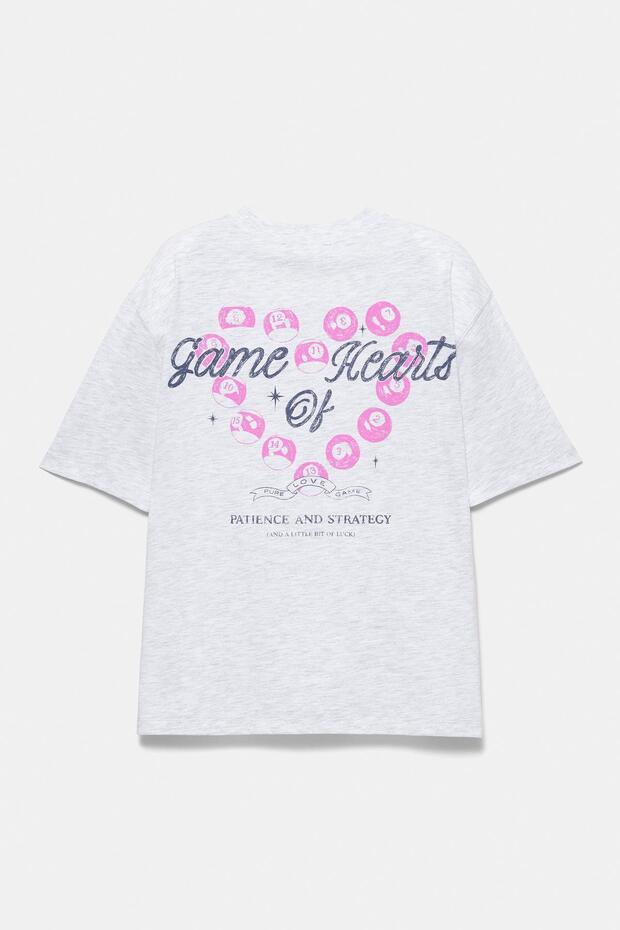 Bilardo topları grafik baskılı t-shirt - 6