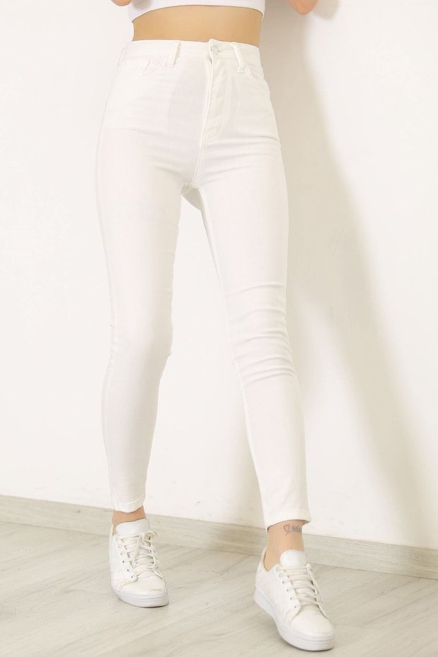 Women's High Waist Skinny Jeans Skinny Jeans White - 9373.1184.
