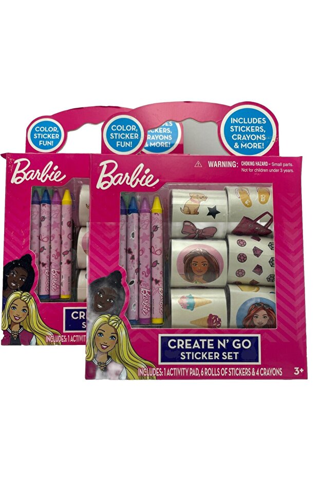 Barbie Create N' Go Sticker Set Includes Activity Pad Stickers Crayons & More