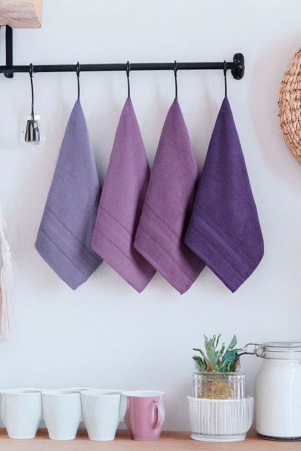 There Are 4 Towel Set Hand Towel Face Towel 100% Cotton 30X50 cm