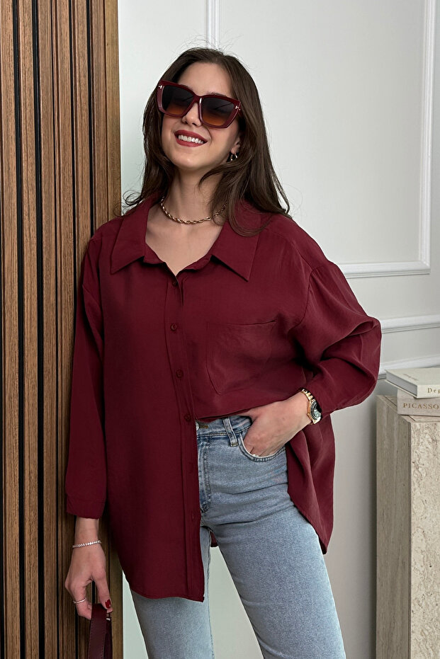 Cepli Oversize Gömlek - 1