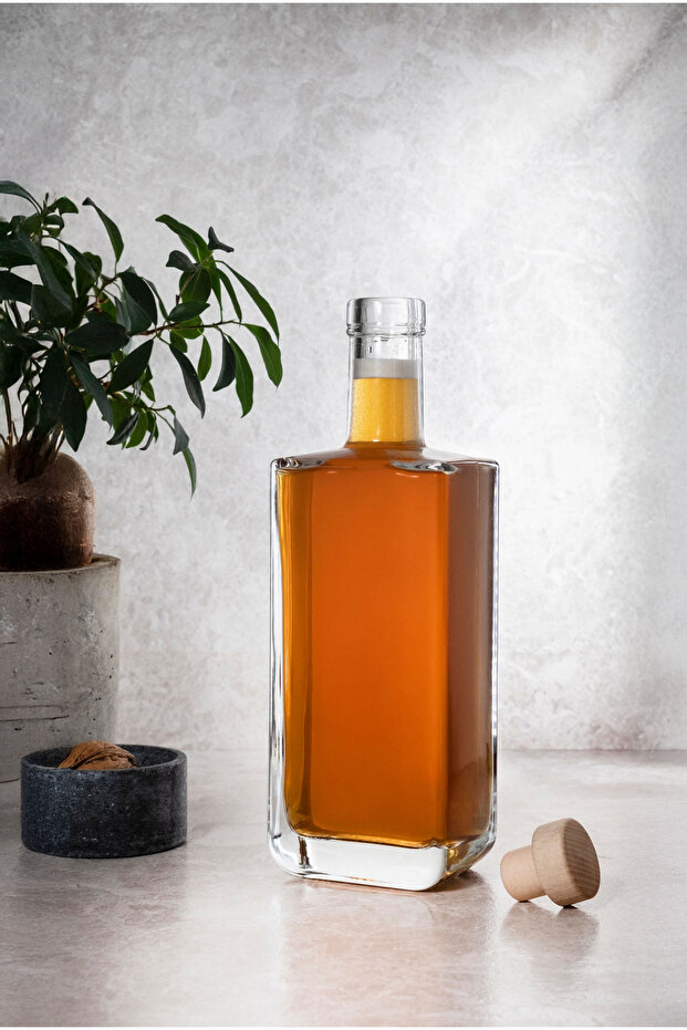 LA - 700ml Ahşap Tıpalı Cam Karaf - 2