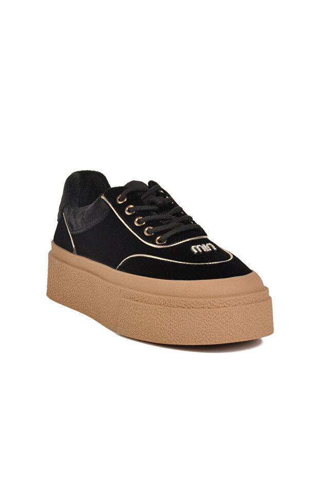 Black High-Sole Women's Sneaker 25K330 Z