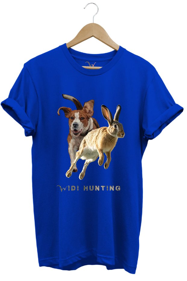 Hunting Hunting Rabbit Hunting and Hunting Dog Design Printed 100% Cotton Regular Fit Unisex T-Shirt