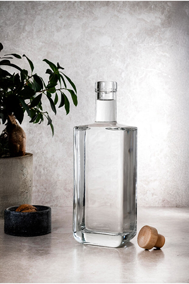 LA - 700ml Ahşap Tıpalı Cam Karaf - 1