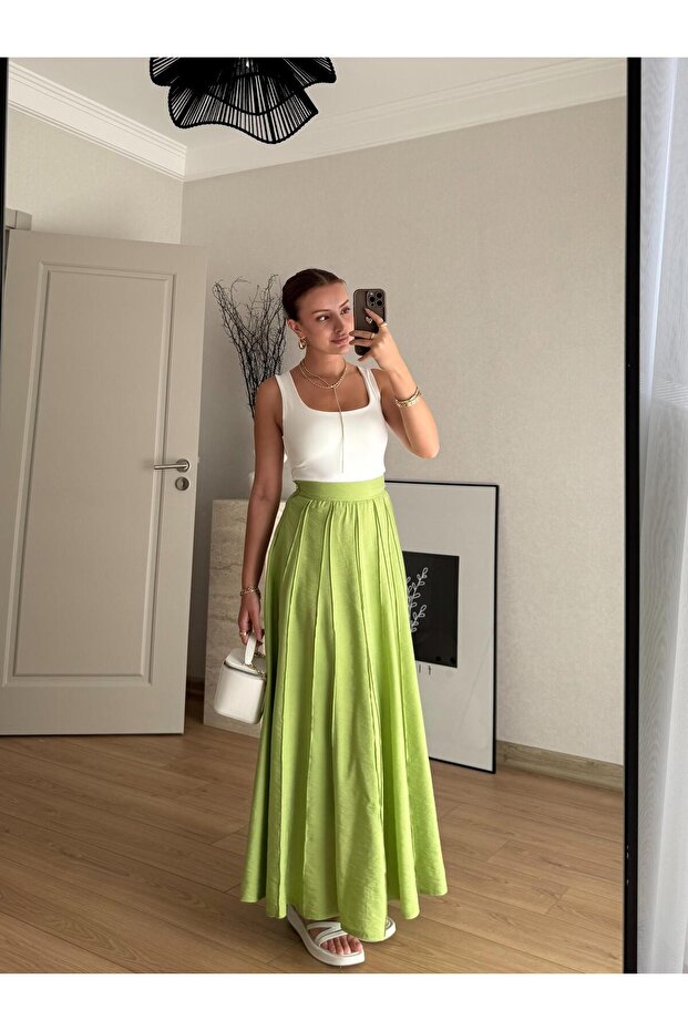 Yeşil Kraşlı Etek - 1