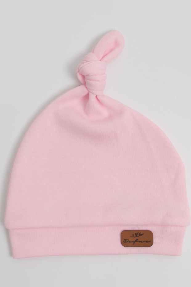 Baby Girl Tie Top Plain Pink Hat Newborn