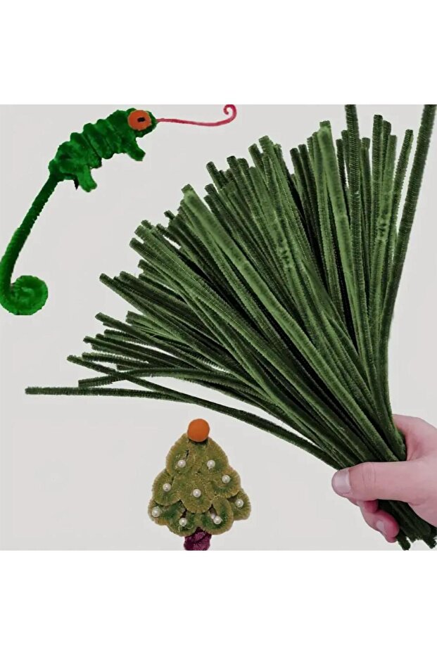 100S Chenille, Educational Chenille, Fuzzy Wire, Plush Wire, Velvet Chenille, Craft Material 30cm Khaki