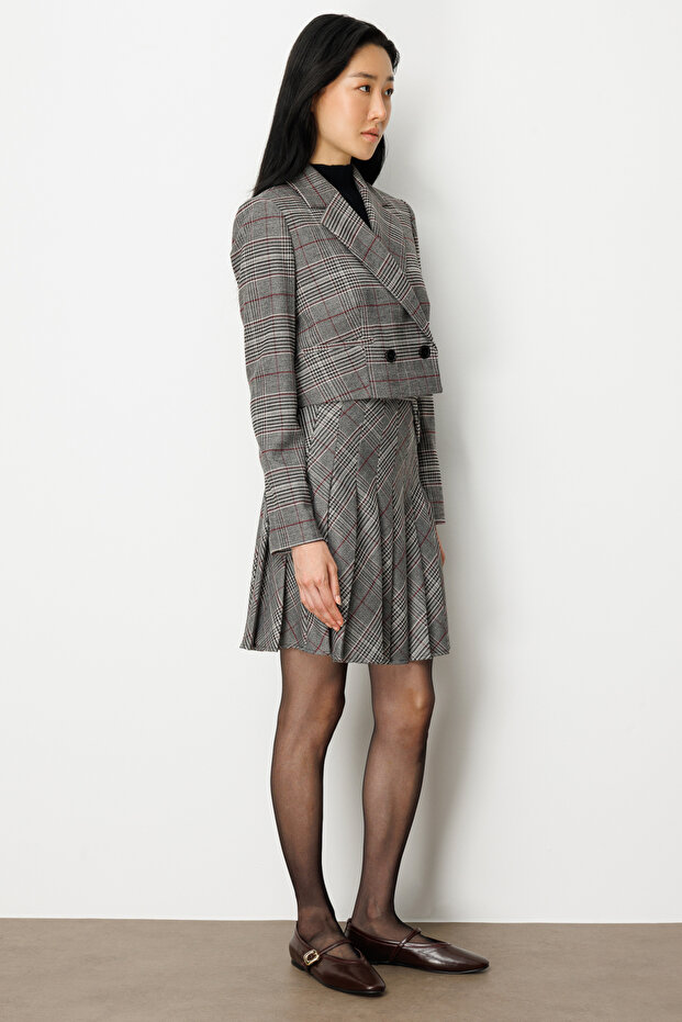 Ekoseli Crop Ceket - 4