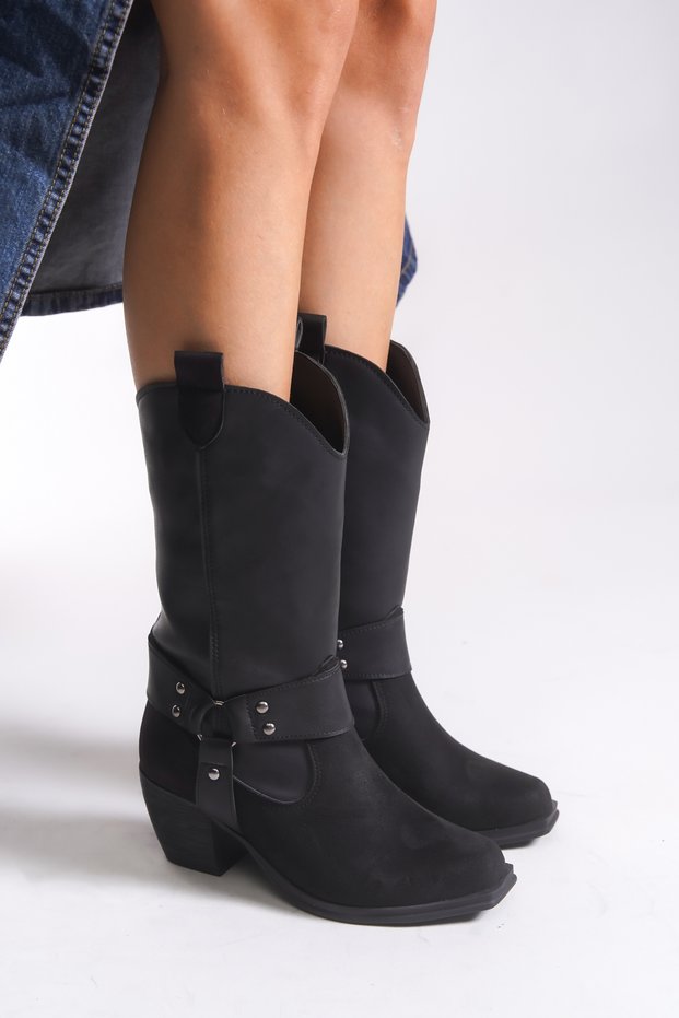 Fynoriel Women's Short Boots 00126041 Black Skin