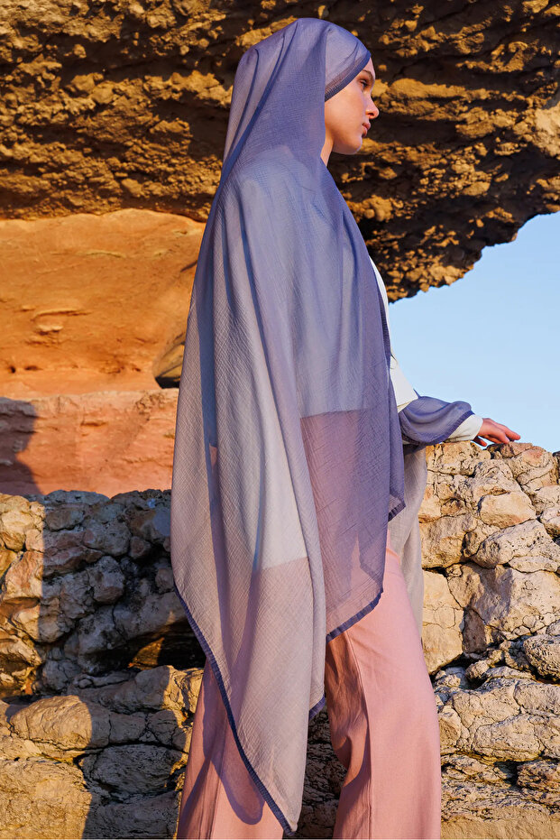 Gradient Muslin Shawl Lavender - 2
