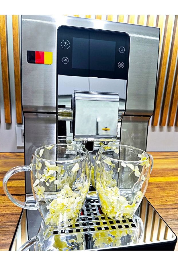 2 Adet Gerçekçi Çiçek Tasarım Çift Cidarlı Cam Kupa, Sıcak ve Soğuk İçecek Bardağı 350 ml - 6