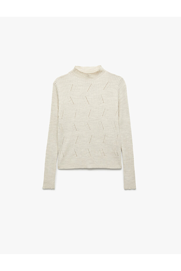 Regular Fit Long Sleeve Lightweight Stand Collar Knitwear Sweater