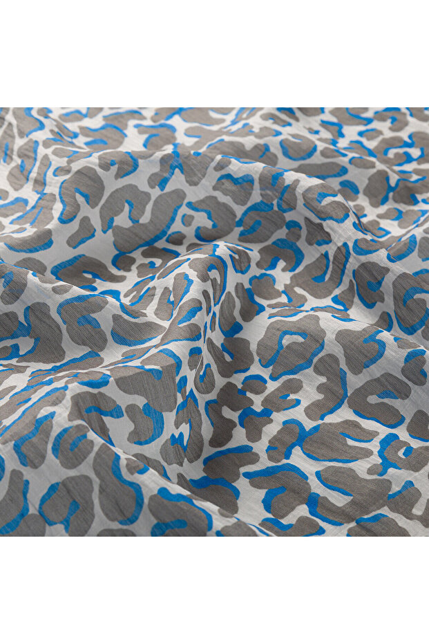 Gray Leopard Patterned Scarf - 2