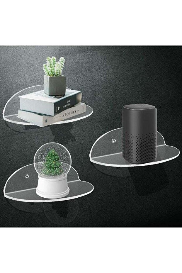 TPGP Floating Shelf Wall 3 Pieces Wall Shelf Transparent Acrylic Floating Shelf