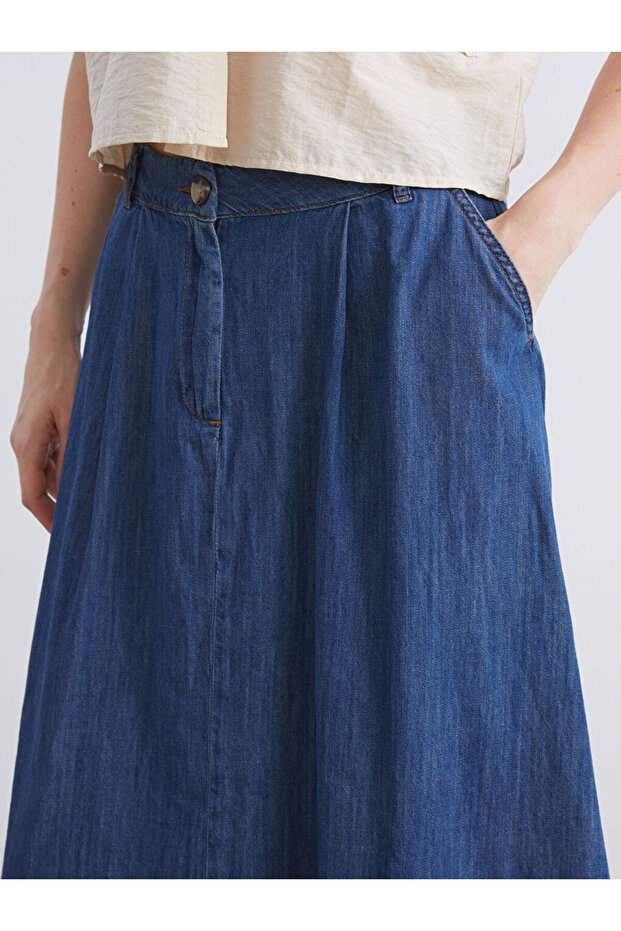 Sparkling Choices from Shining Store |   Standard Fit A-Line Jean Skirt - 3