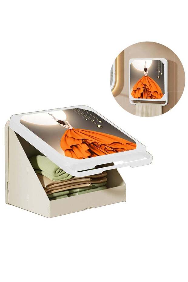 Bathroom Mural Clothes Folding Storage Box Waterproof Hanging Storage No-Punch Wall Mounted Bathroom Shelves over Toilet Mural space saving,for Bathroom Storage&Home Decoration (In the Spotlight)