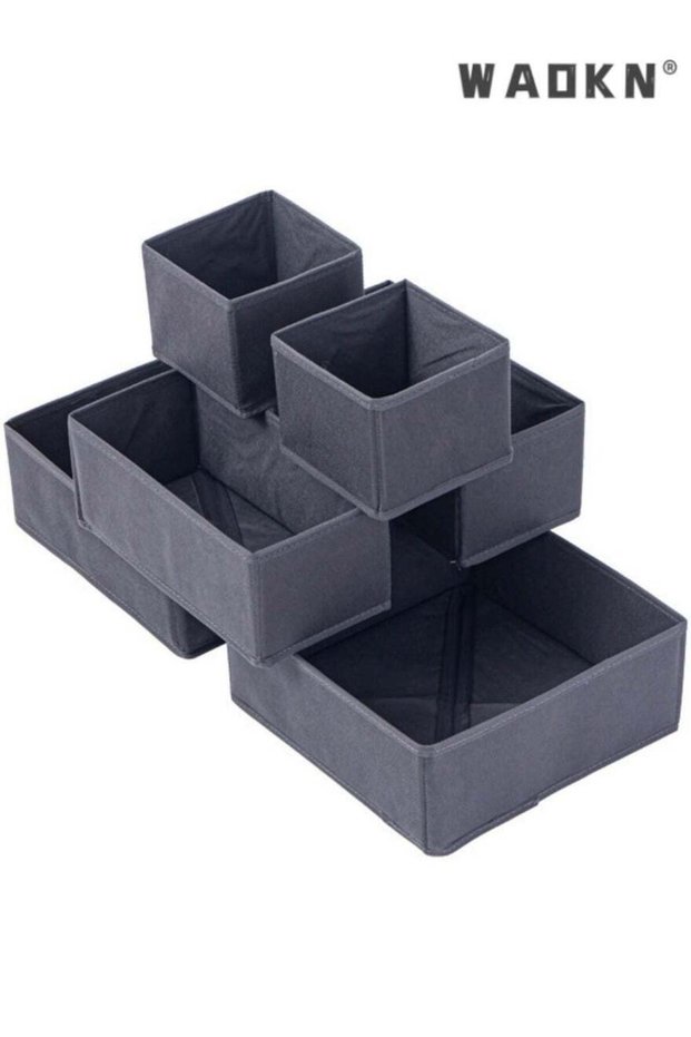 6-piece Set of Foldable Wardrobe Storage Box Washable Wardrobe Storage Box Cube Storage Box Suitable for Wardrobe Home Bedroom Office