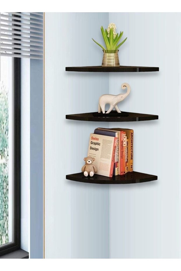Corner Wall Shelf Wall Mounted Floating Corner Shelf 3 Tiers Storage Decorative Shelf for Home Deco